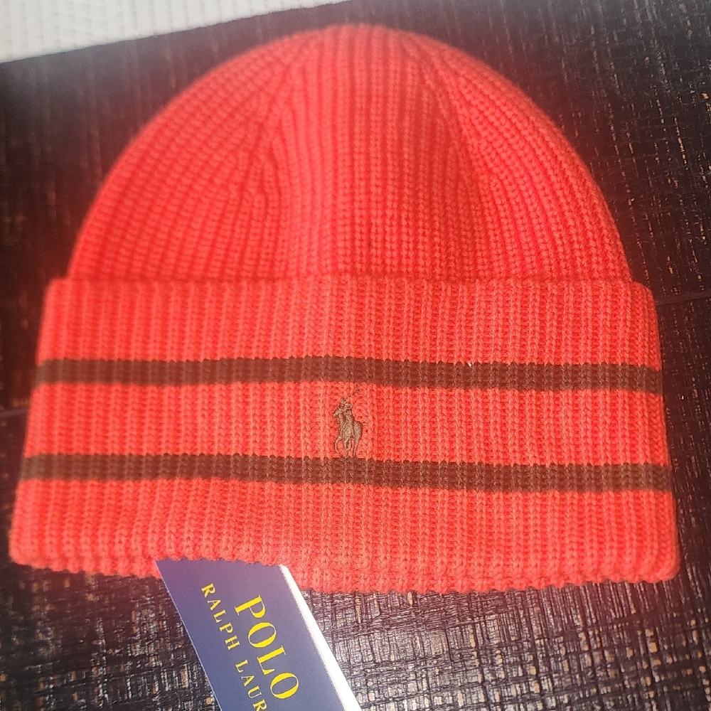 Polo by Ralph Lauren Boy's Bright Orange Knit Hat